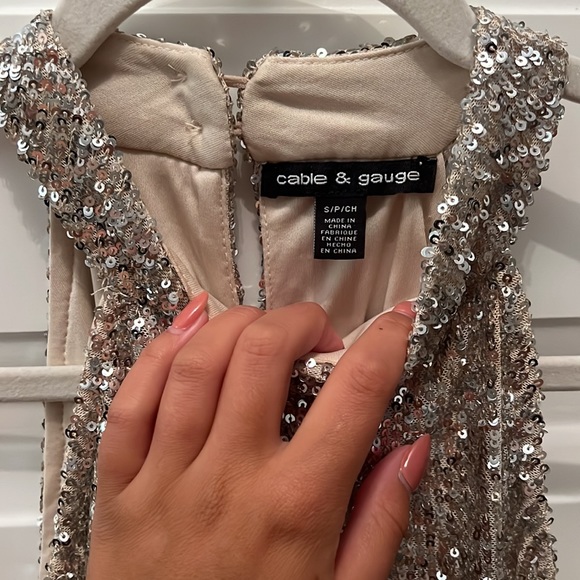 Champagne Sequin High Neck Tank Top - Picture 4 of 5